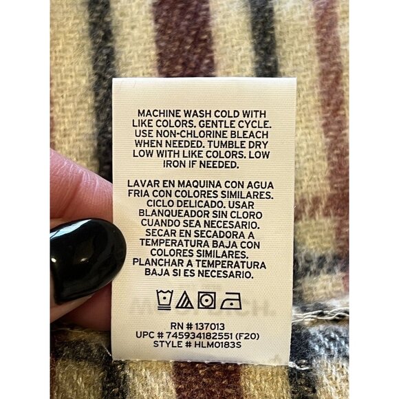 WOOLRICH Womens Poncho Shawl Wrap One Size Soft Fringe Cabincore Classic Western - Picture 5 of 5